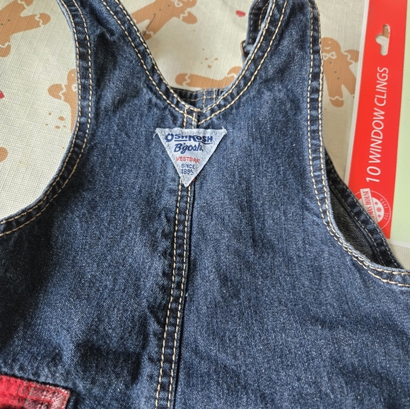 NWOT 9M OSH KOSH B'GOSH VESTBAK OVERALLS w Xmas Plaid/Deer - Picture 5 of 5